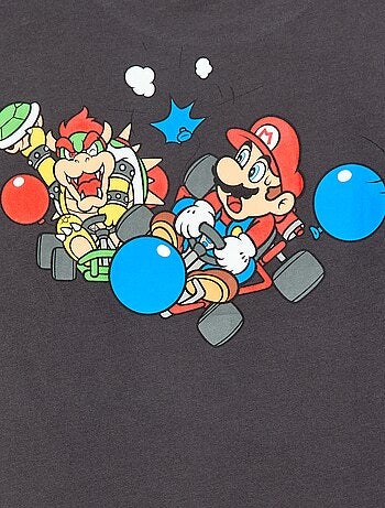T-shirt manga dupla 'Fashion UK' 'Mario' em algodão