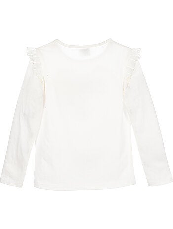 T-shirt mangas compridas branco partido menina gabby's dollhouse - licença oficial