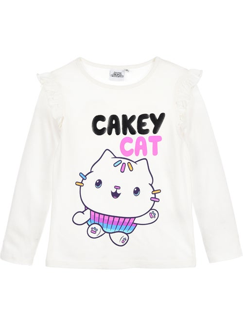 T-shirt mangas compridas branco partido menina gabby's dollhouse - licença oficial - Kiabi