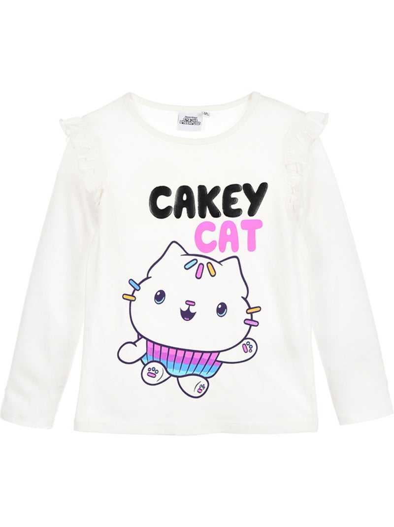 T-shirt mangas compridas branco partido menina gabby's dollhouse - licença oficial Branco - Kiabi