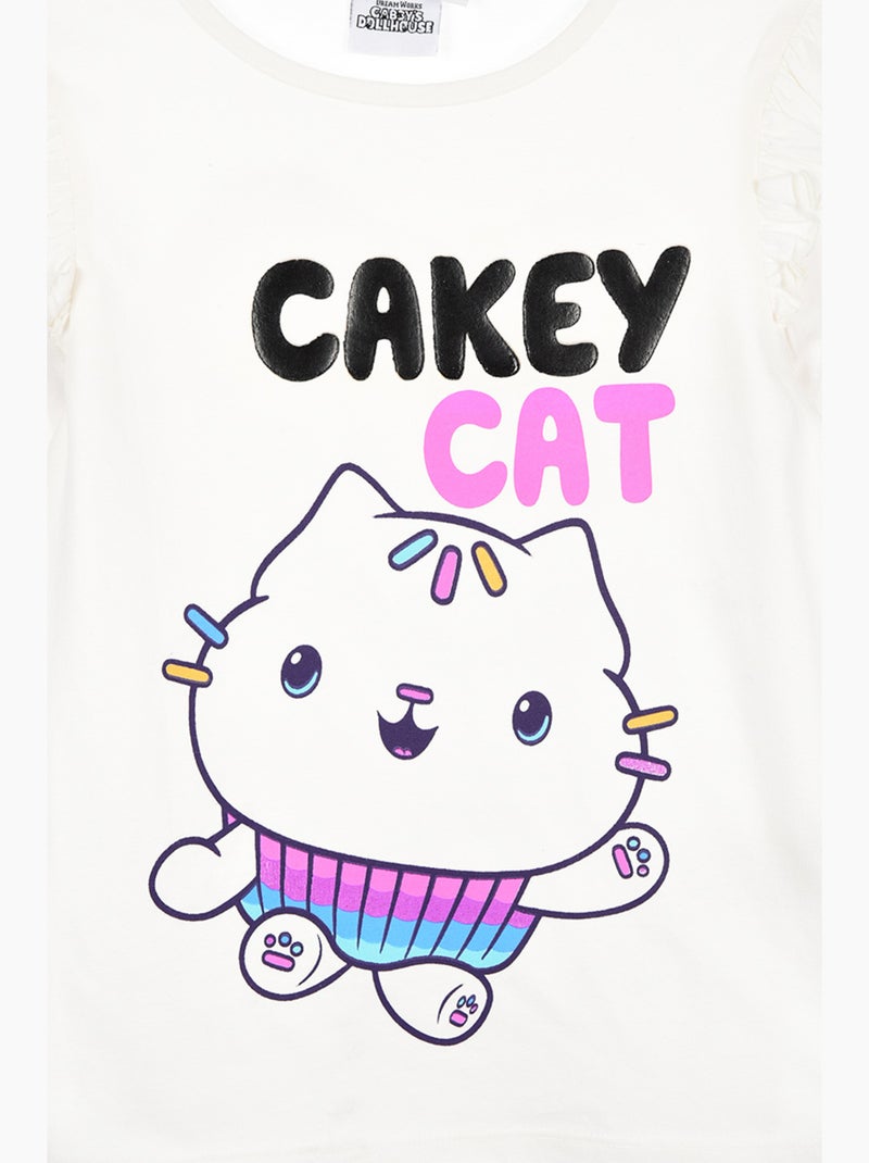 T-shirt mangas compridas branco partido menina gabby's dollhouse - licença oficial Branco - Kiabi