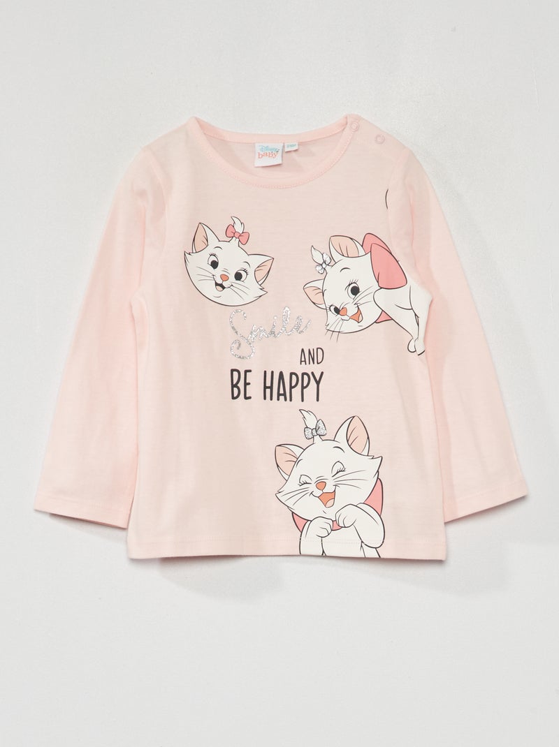 T-shirt 'Maria' 'Disney' de manga comprida ROSA - Kiabi