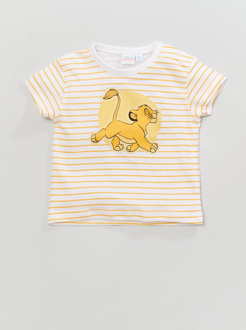 T-shirt 'Maria' 'Disney' Listrado Amarelo - Kiabi