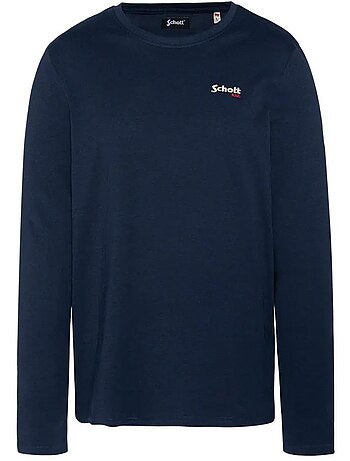 T-shirt preto para homem schott brodedml