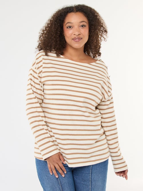 T-shirt marinheiro gola barco - Kiabi