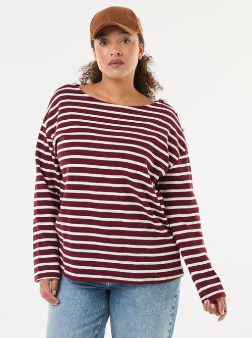 T-shirt marinheiro gola barco - Kiabi