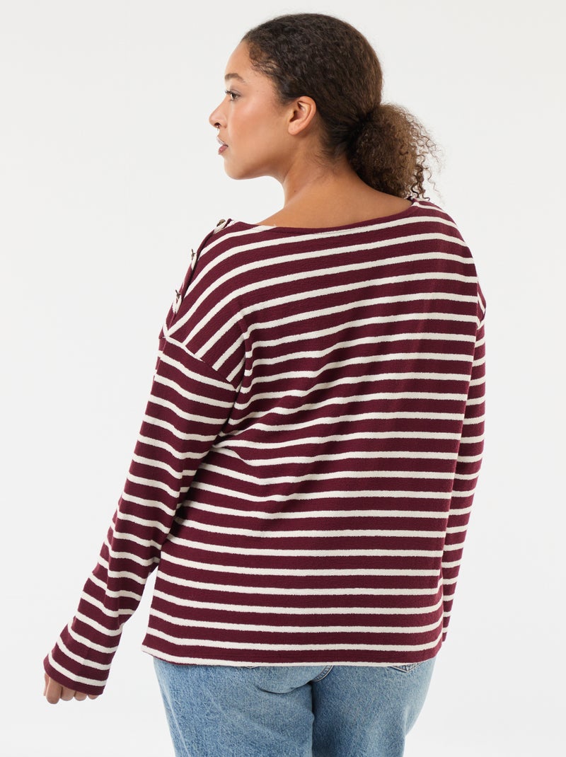 T-shirt marinheiro gola barco Vermelho - Kiabi