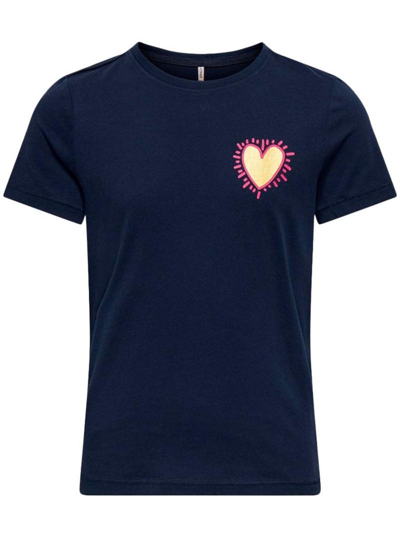 T-Shirt Marinho para Menina Kids ONLY Nina Azul-marinho - Kiabi