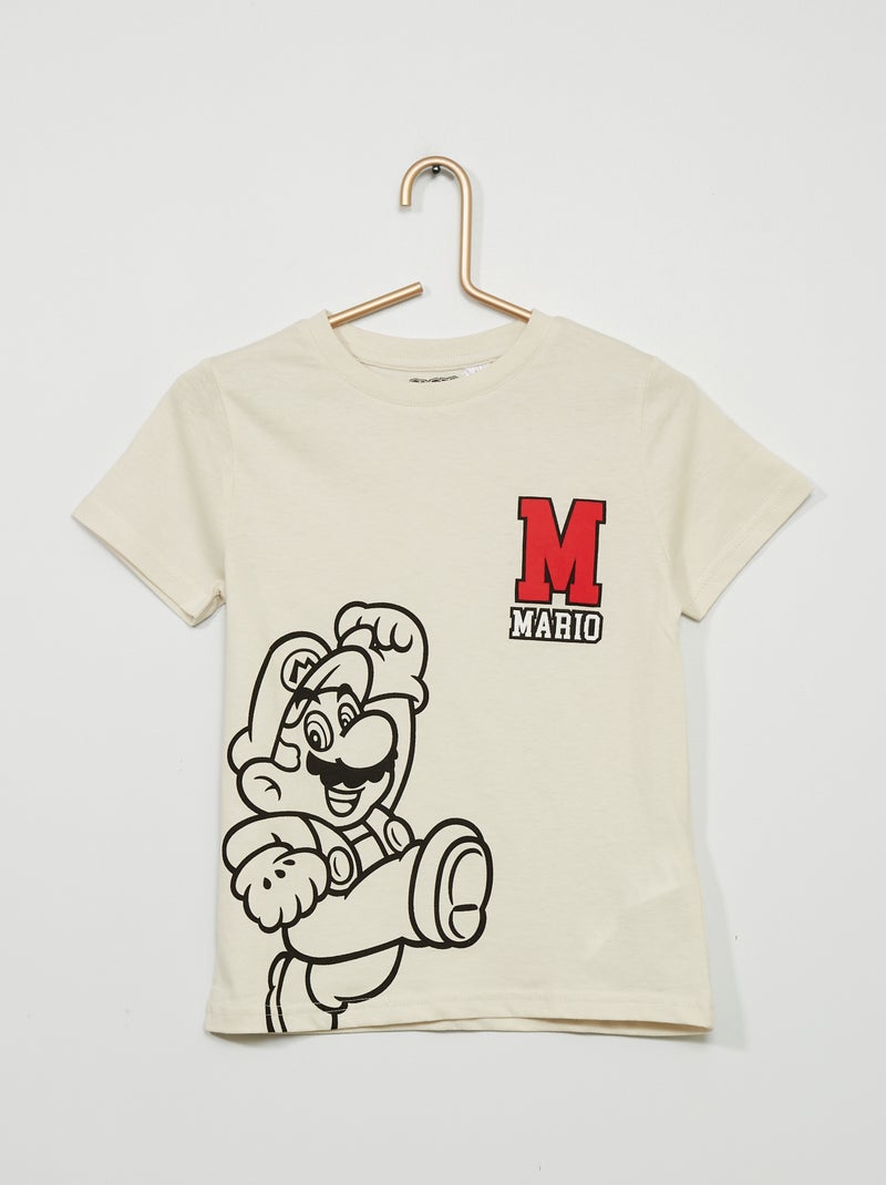 T-shirt 'Mário' de gola redonda BRANCO - Kiabi