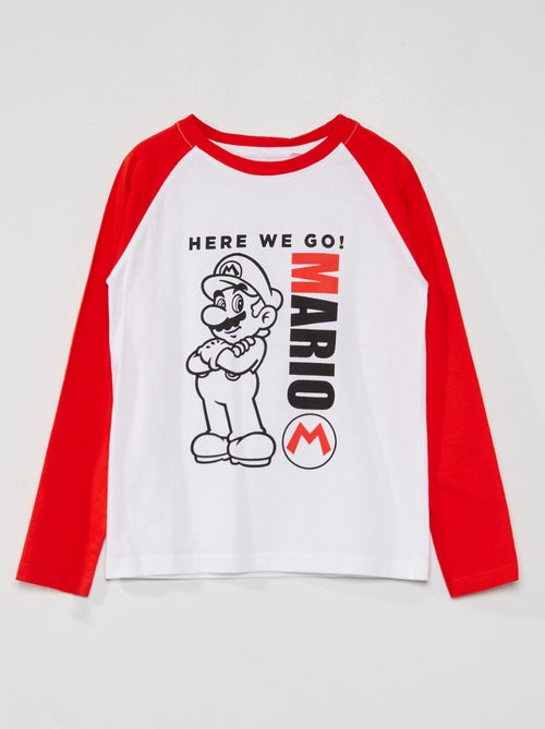 T-shirt 'Mário' de manga comprida - Kiabi