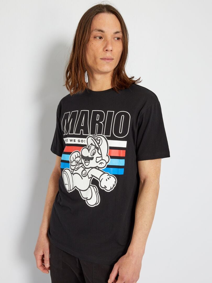 T-shirt 'Mário' Preto - Kiabi