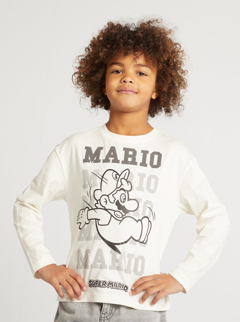 T-shirt 'Mario' 'Super Nintendo' Branco - Kiabi