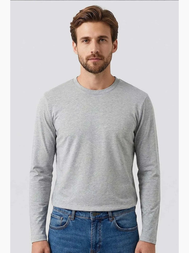 T-shirt masculina de algodão e elastano tommy Cinza claro - Kiabi