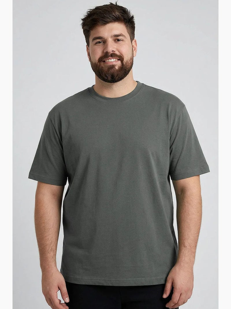 T-shirt masculina de algodão e elastano tommy Cinza-preto - Kiabi