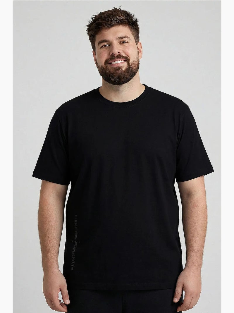 T-shirt masculina de algodão e elastano tommy Preto - Kiabi