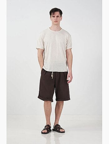 T-shirt masculina de algodão e linho giesto