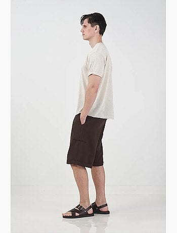 T-shirt masculina de algodão e linho giesto