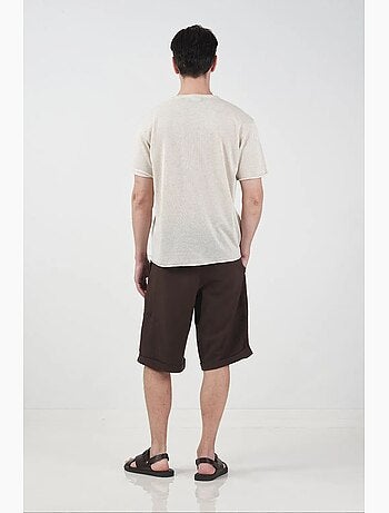 T-shirt masculina de algodão e linho giesto