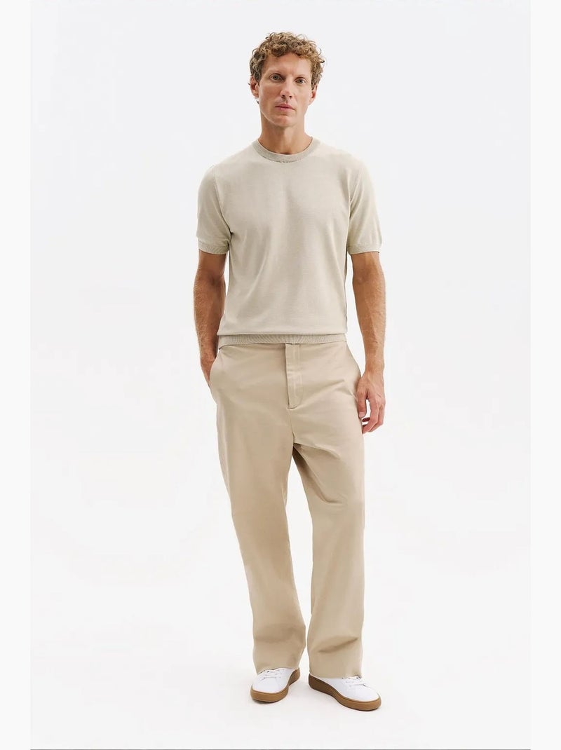 T-shirt masculina de algodão giesto Areia - Kiabi