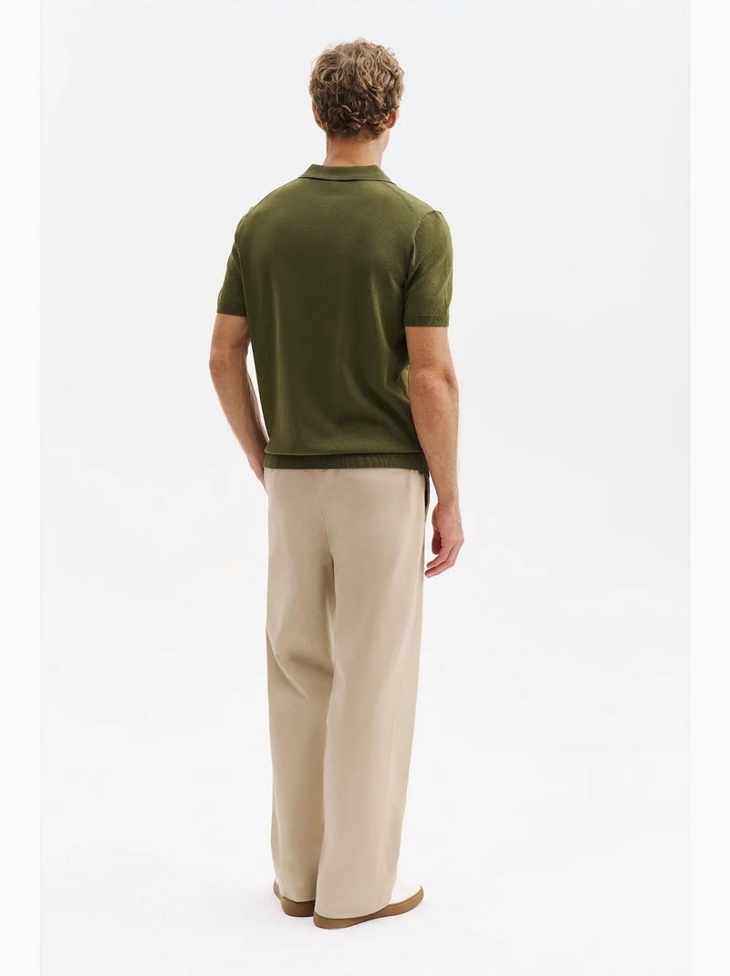 T-shirt masculina de algodão giesto Cáqui - Kiabi