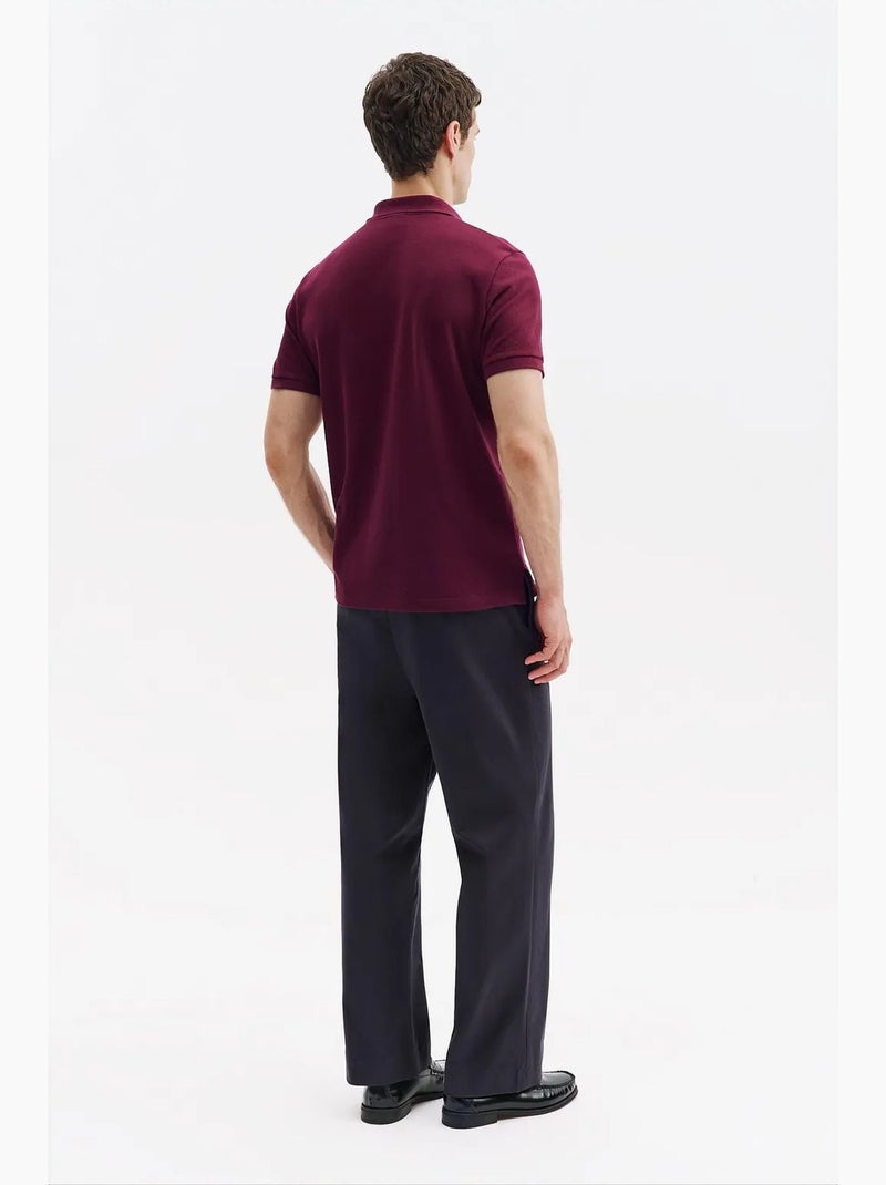 T-shirt masculina de algodão giesto Vermelho bordô - Kiabi