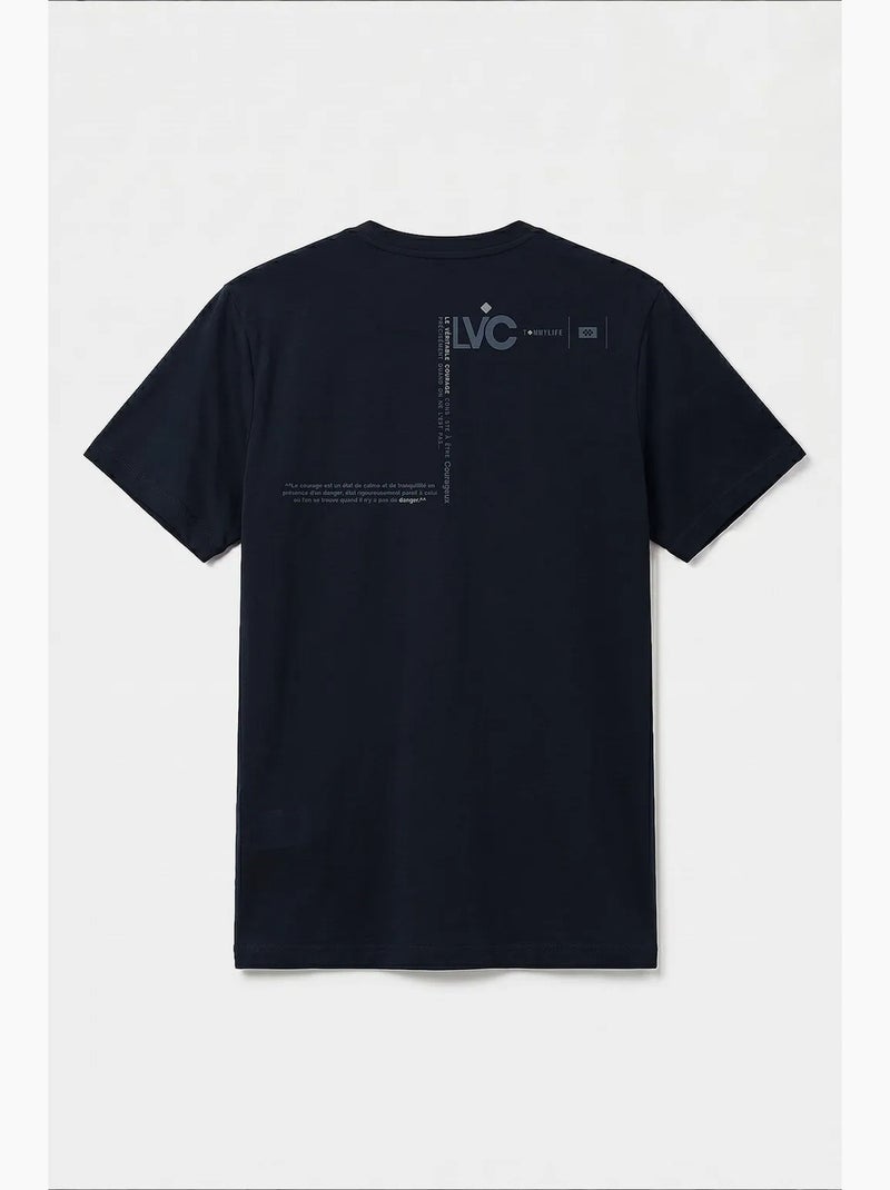 T-shirt masculina em mistura de algodão tommy Azul-marinho - Kiabi