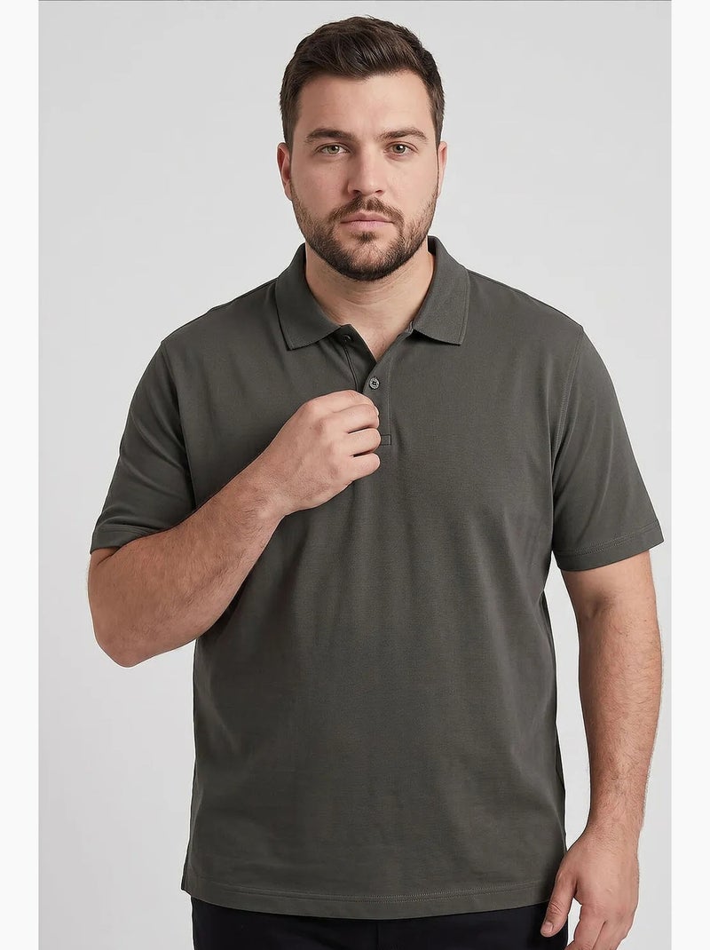 T-shirt masculina em mistura de algodão tommy Cinza-preto - Kiabi