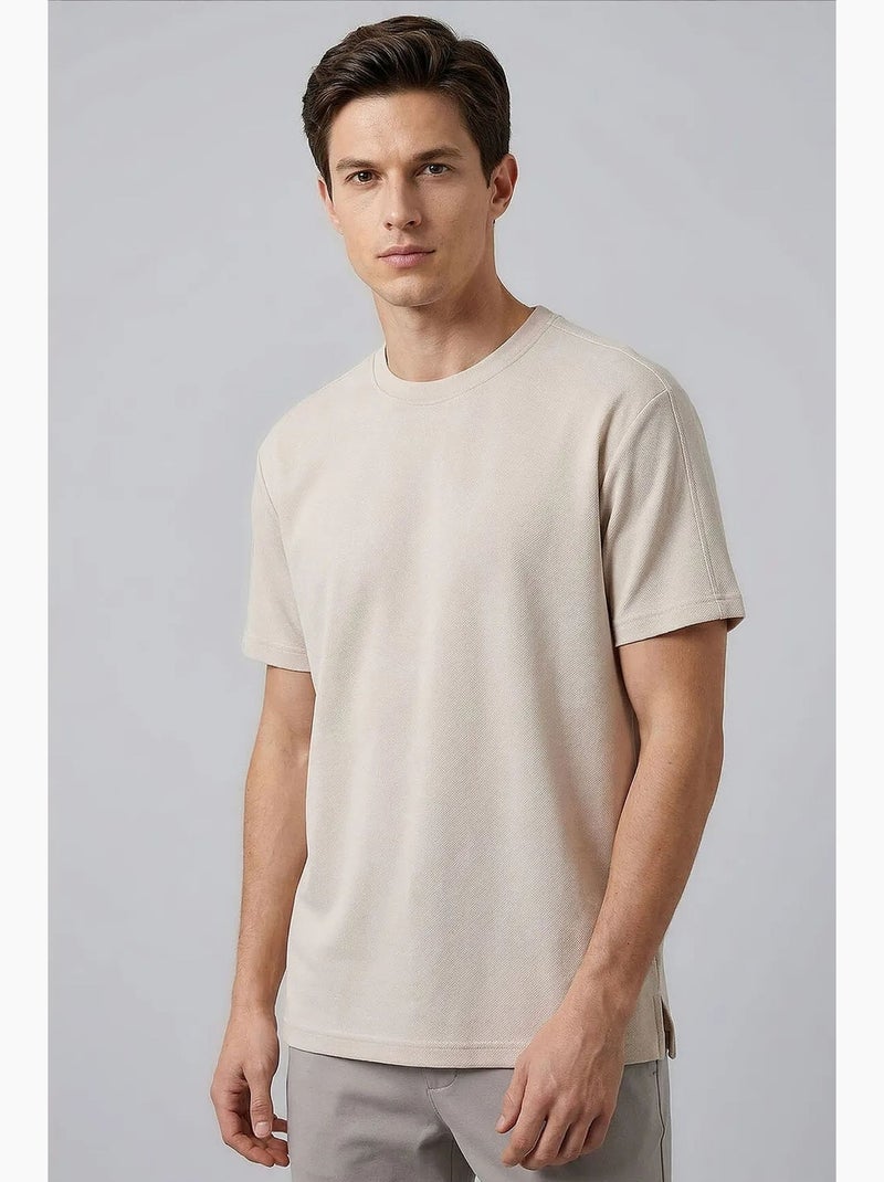 T-shirt masculina em mistura de viscose tommy Bege-argila - Kiabi