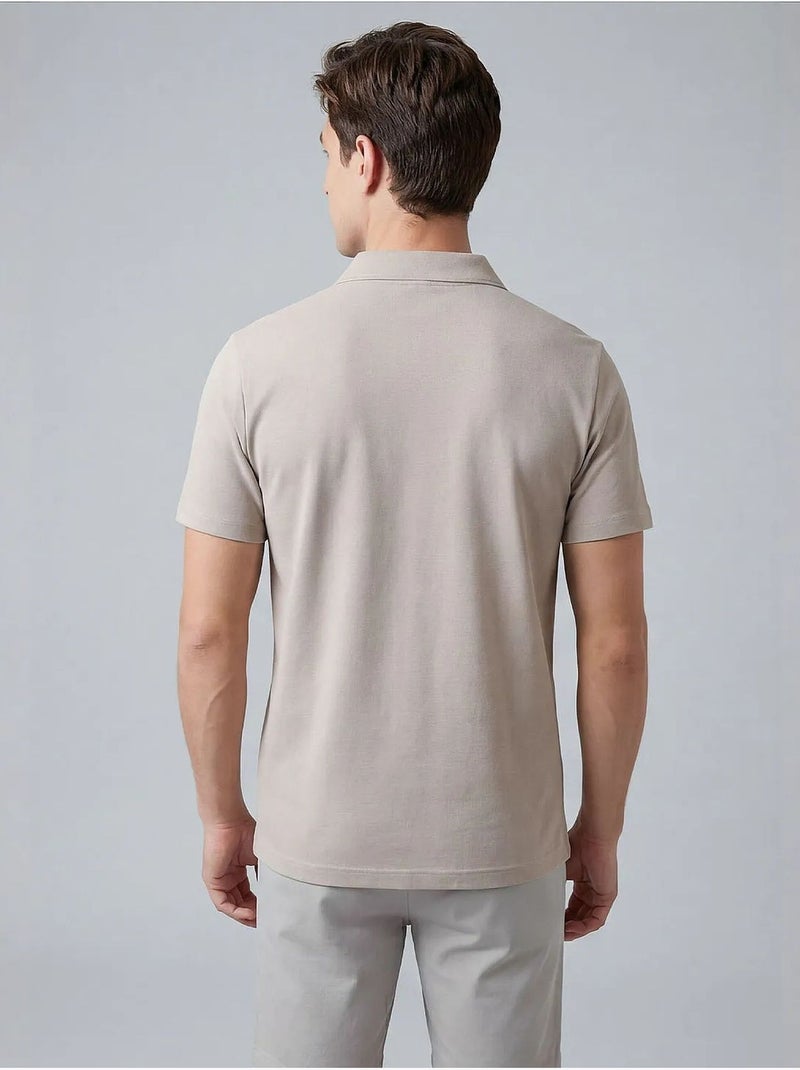 T-shirt masculina em mistura de viscose tommy Bege-argila - Kiabi