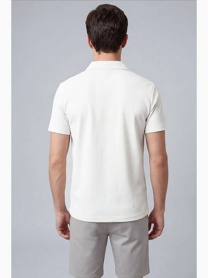 T-shirt masculina em mistura de viscose tommy Branco sujo - Kiabi