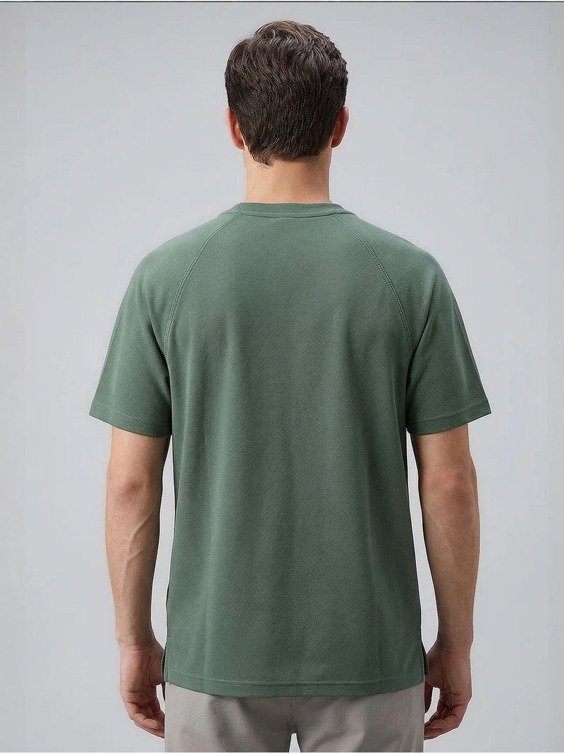 T-shirt masculina em mistura de viscose tommy Cáqui - Kiabi