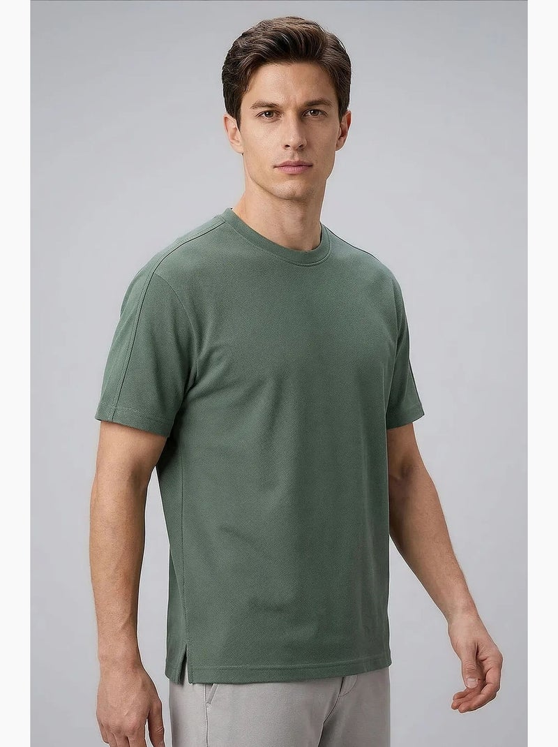 T-shirt masculina em mistura de viscose tommy Cáqui - Kiabi