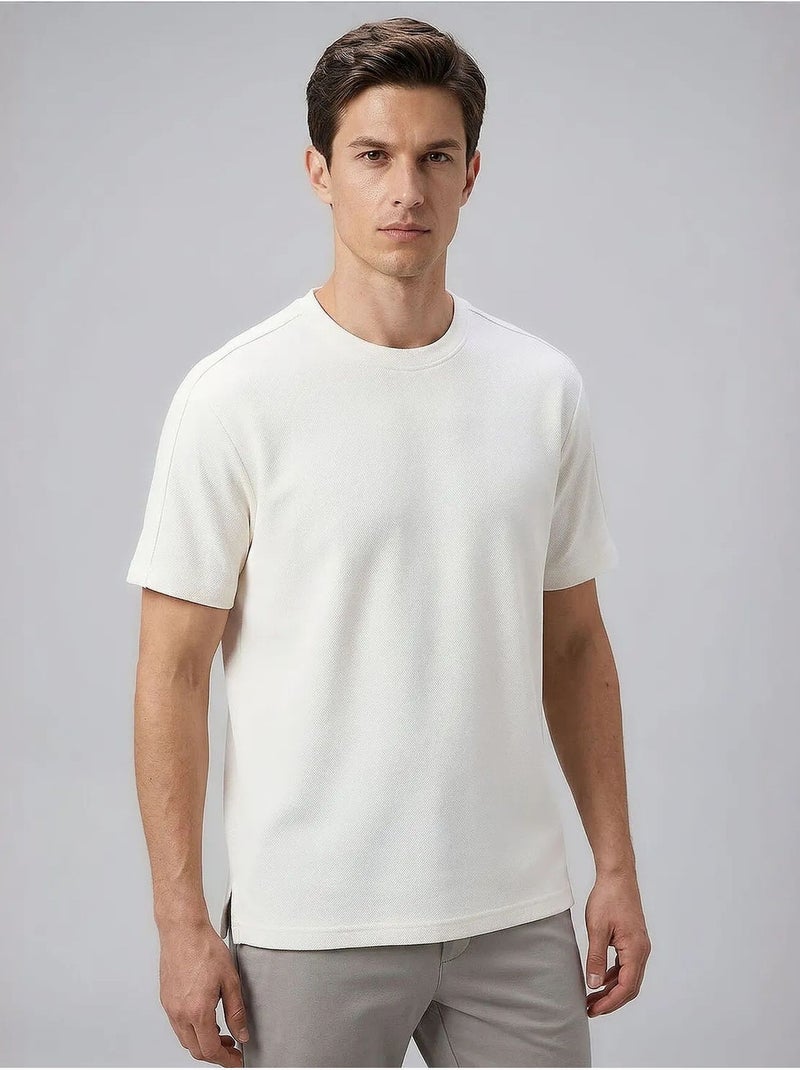 T-shirt masculina em mistura de viscose tommy Creme - Kiabi