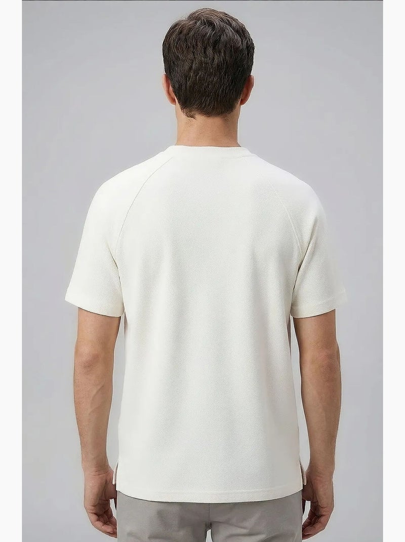 T-shirt masculina em mistura de viscose tommy Creme - Kiabi