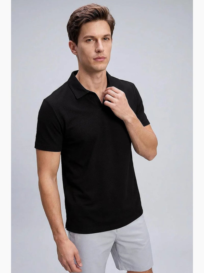 T-shirt masculina em mistura de viscose tommy Preto - Kiabi