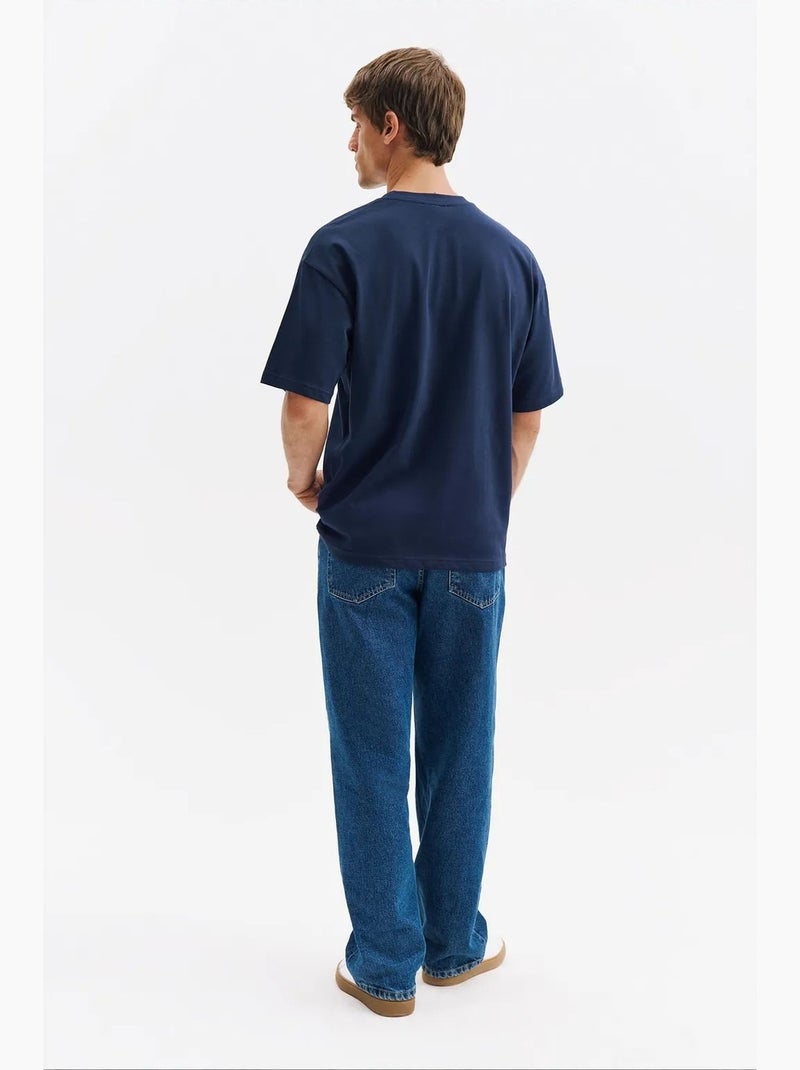T-shirt masculina giesto Azul-marinho - Kiabi