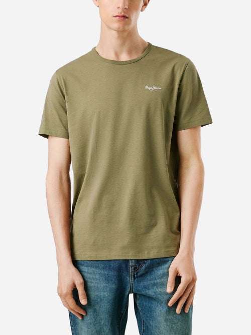 T-shirt Masculina Kaki Escuro Pepe Jeans Original Basic - Kiabi