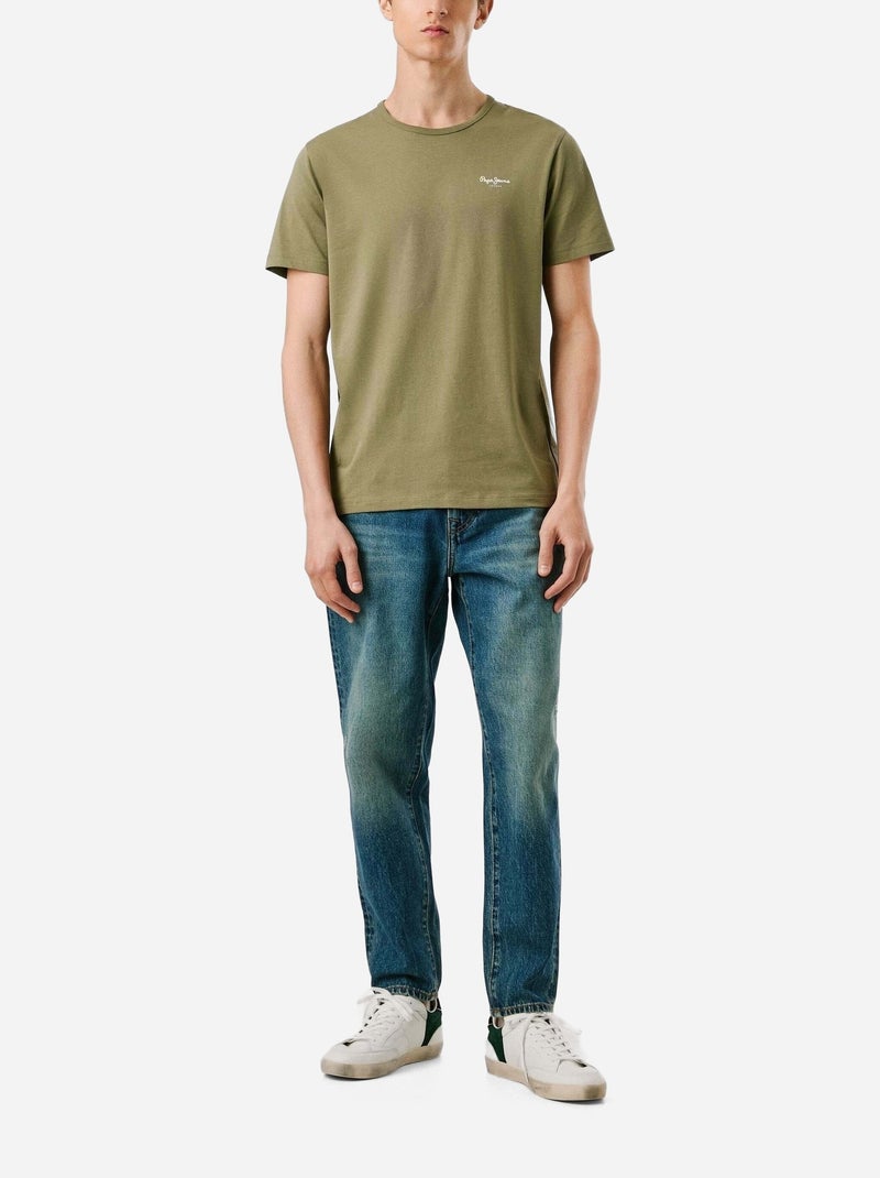 T-shirt Masculina Kaki Escuro Pepe Jeans Original Basic Verde - Kiabi