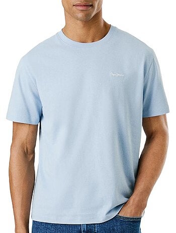 T-shirt masculina pepe jeans connor com contraste azul