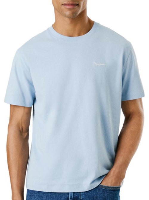 T-shirt Masculina Pepe Jeans Connor com Contraste Azul - Kiabi T-shirt Masculina Pepe Jeans Connor com Contraste Azul - Kiabi