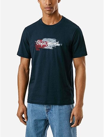 T-shirt masculina pepe jeans trey azul marinho