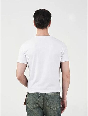 T-shirt masculina slim fit de algodão com gola redonda giesto