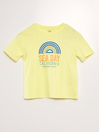 T-shirt matizada e estampada