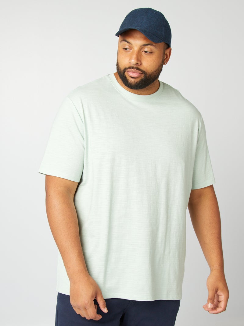 T-shirt matizada lisa Azul - Kiabi