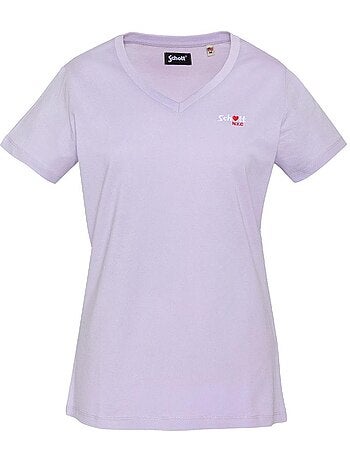 T-shirt schott tsbrodedw preto para mulher