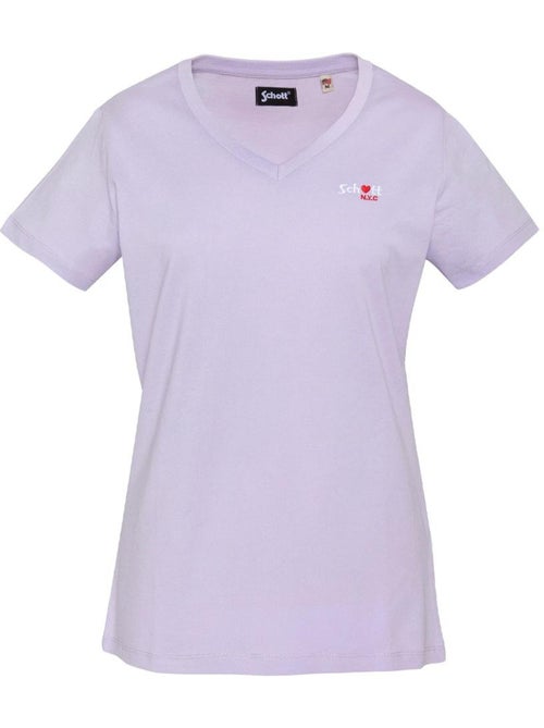 T-Shirt Mauve para Mulher Schott TSBRODEDW - Kiabi T-Shirt Mauve para Mulher Schott TSBRODEDW - Kiabi