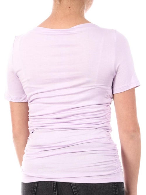 T-Shirt Mauve para Mulher Vero Moda Saanvi - Kiabi T-Shirt Mauve para Mulher Vero Moda Saanvi - Kiabi