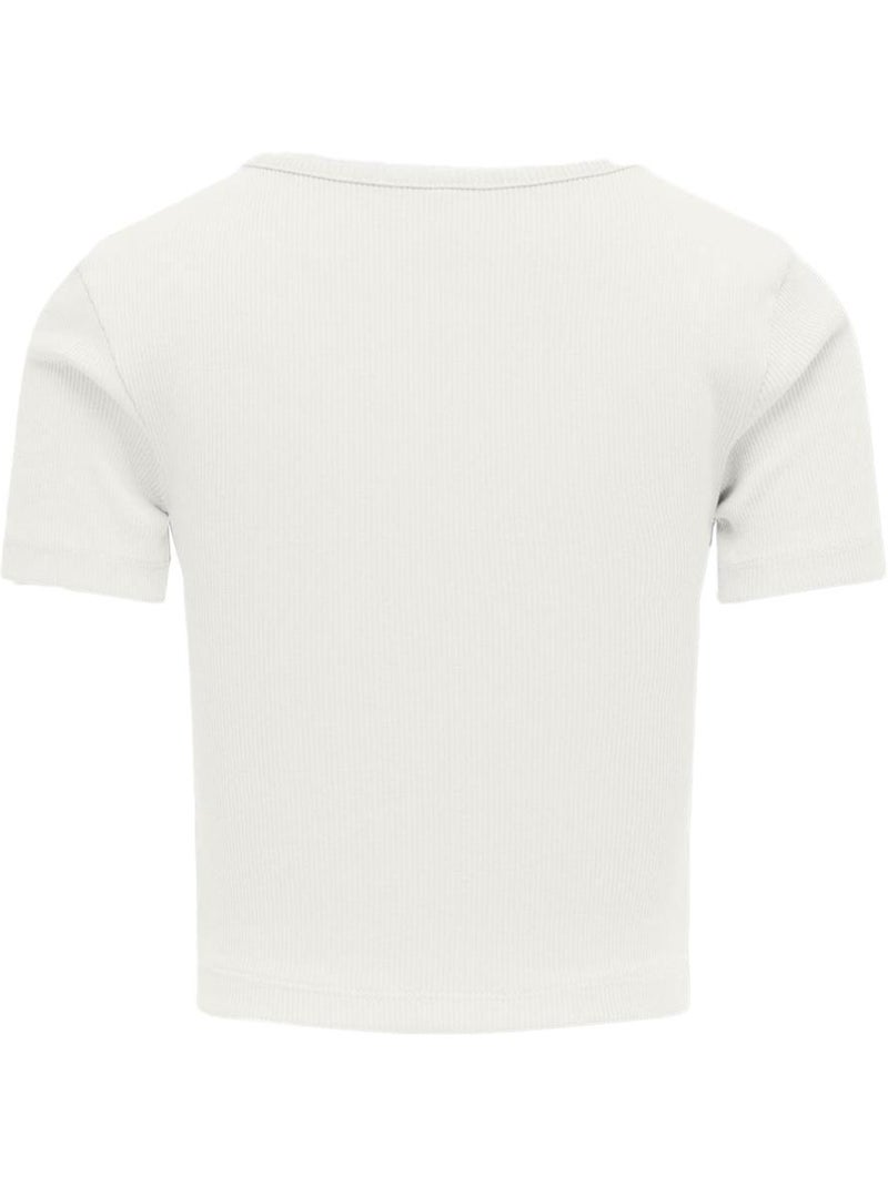 T-Shirt Menina Branco ONLY com Recorte Branco - Kiabi
