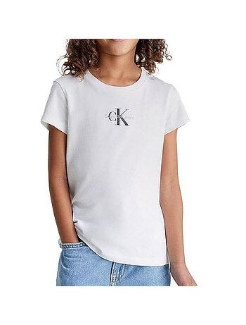 T-Shirt Menina Calvin Klein Jeans Micro Branco