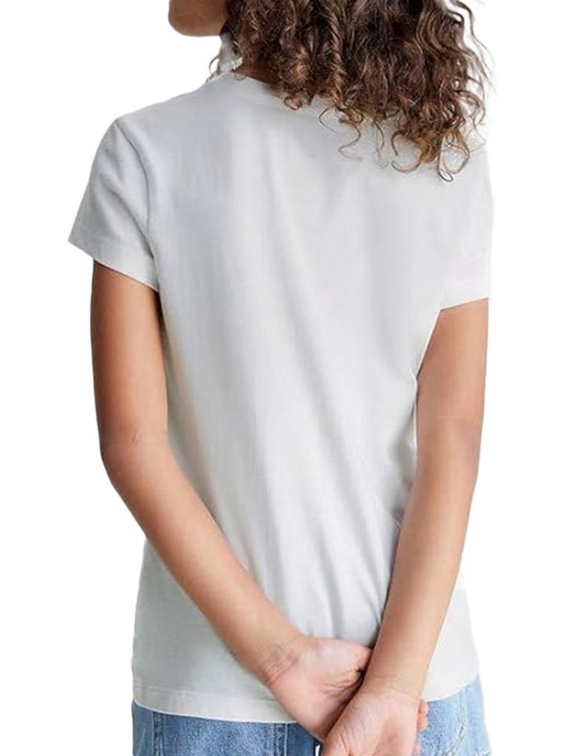 T-Shirt Menina Calvin Klein Jeans Micro Branco Branco - Kiabi